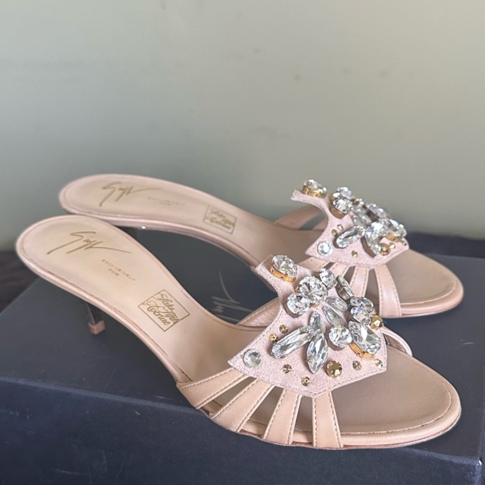 Giuseppe Zanotti Embellished Nude Heels